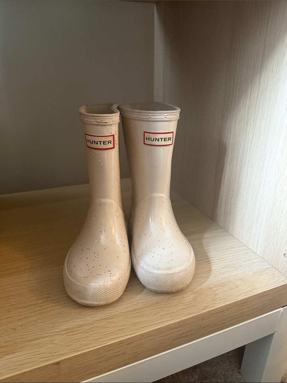 Hunter Kids Cream Rain & Snow Boots